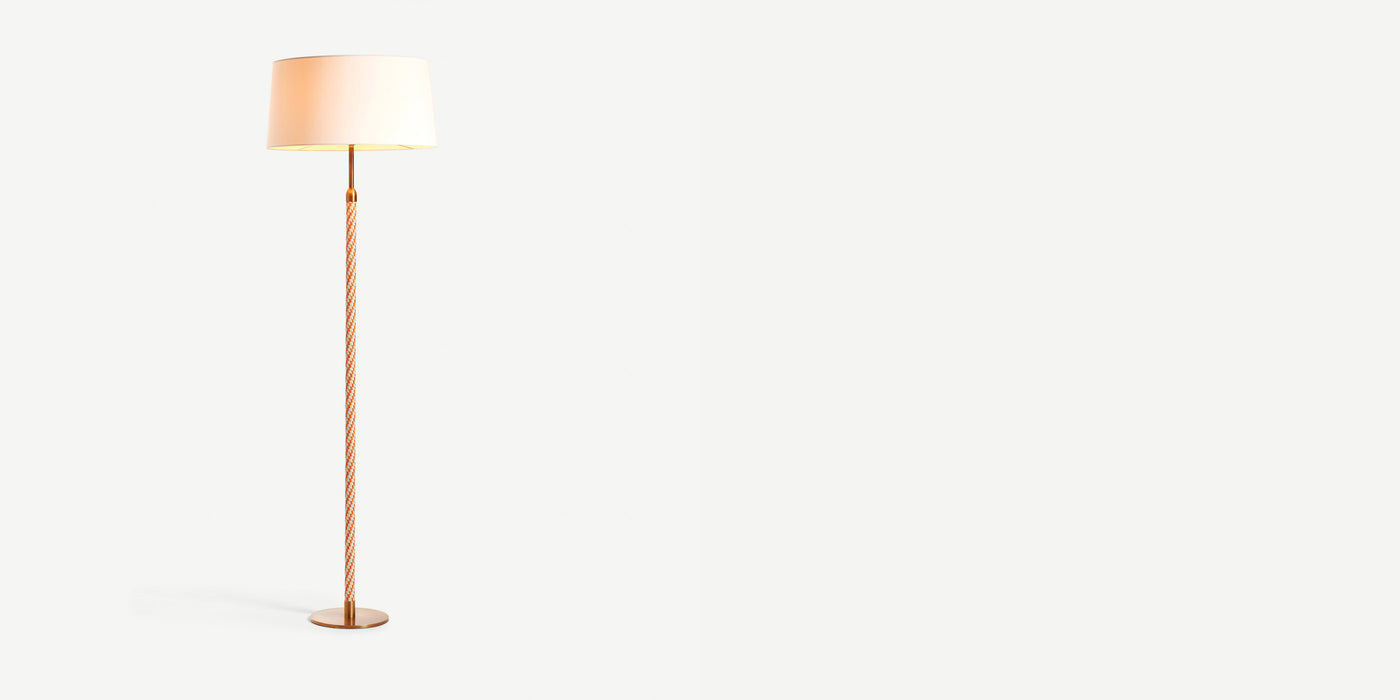Ricasso Floor Lamp in Orange & Cream