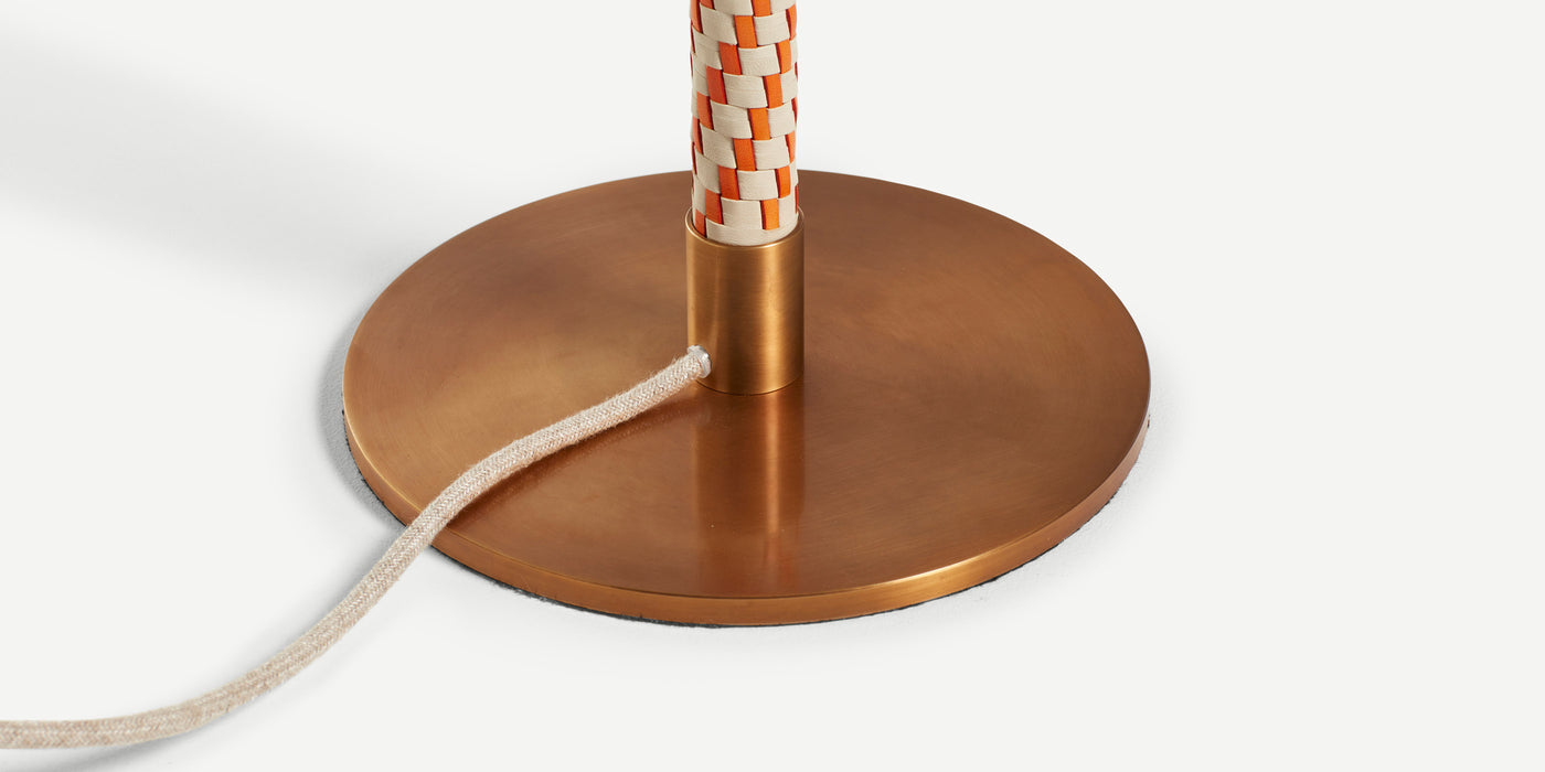 Ricasso Floor Lamp in Orange & Cream