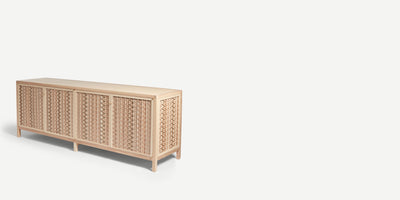 Stitched Sideboard in Ash & Natural Cord