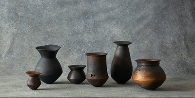 Charred Water Vessel with Mending