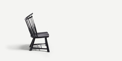 Spindle Back Lounge Chair in Pitch Black